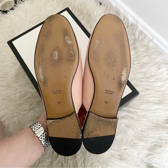 Gucci Princetown Mules Pink Leather Gold Horsebit size 39 - Picture 4 of 11